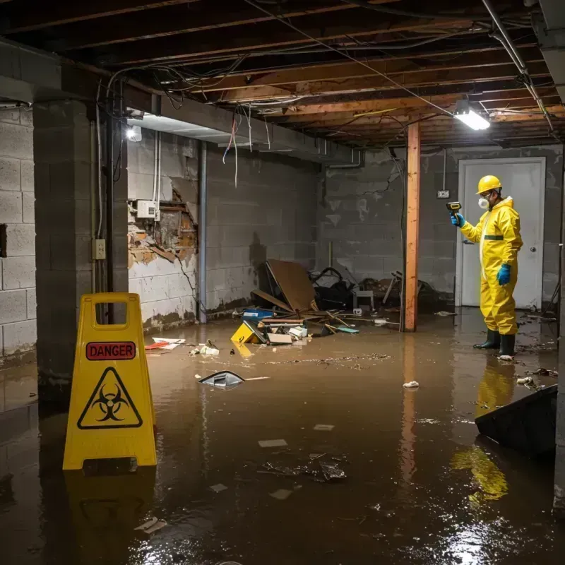 Flooded Basement Electrical Hazard in White Plains, NC Property